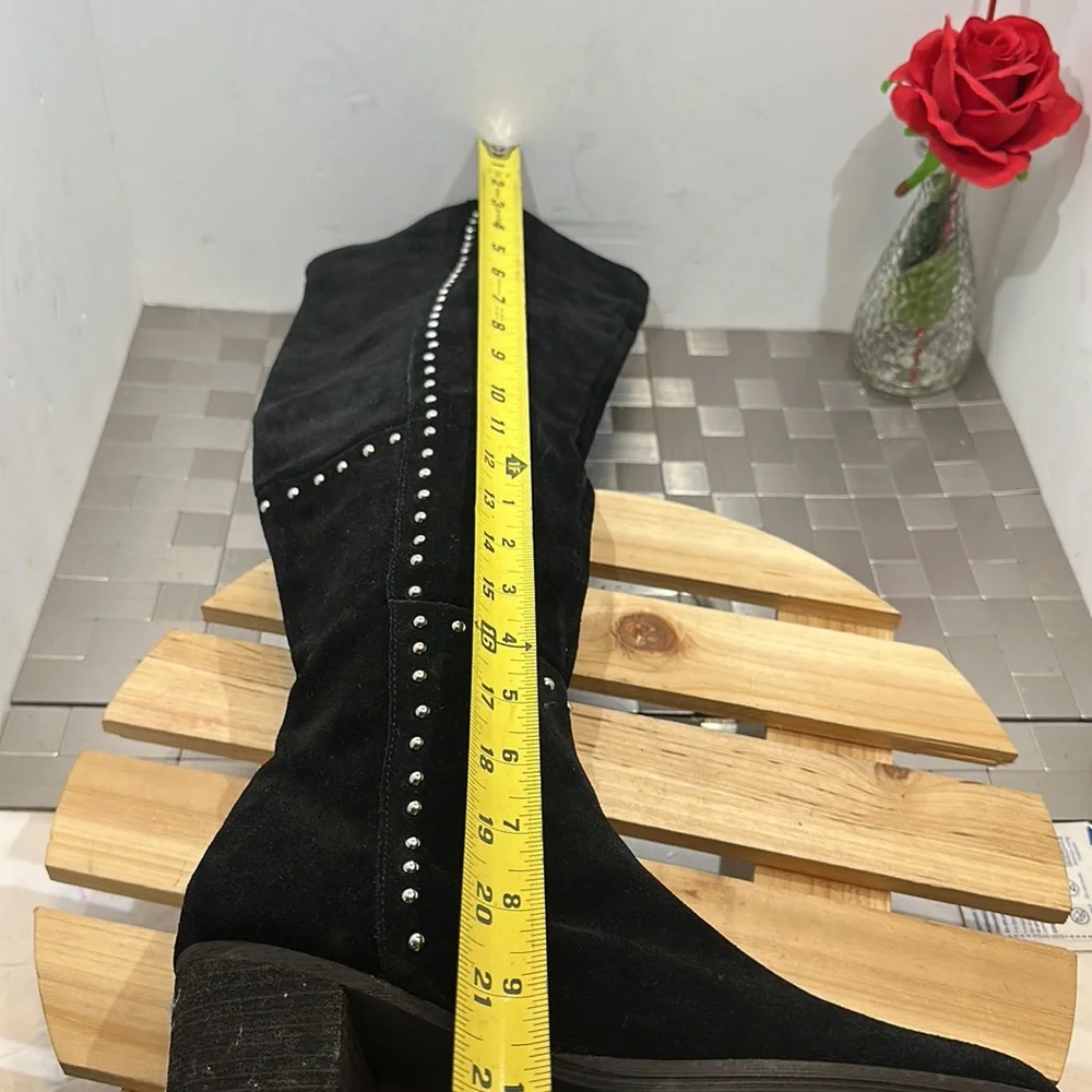 Design lab Odel leather studded‎ riding over the  knee  boots